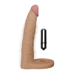 17,8 cm Realistik Titreşimli Anal Dildo & Penis Halkası