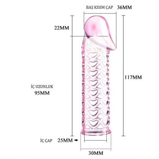 11,5 cm Silikon Şeffaf Penis Kılıfı