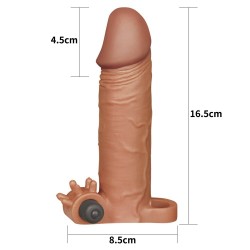 4,5 cm Uzatmalı Realistik Titreşimli Penis Kılıfı Melez