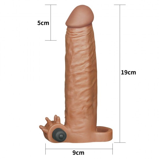 5 cm Uzatmalı Realistik Titreşimli Penis Kılıfı Melez