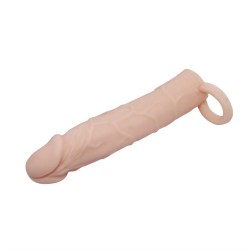 6 Cm Dolgulu Realistik Uzatmalı Penis Kılıfı Dildo Ten Rengi Penis