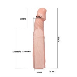 6 cm Dolgulu Uzatmalı Silikon Penis Kılıfı