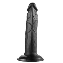 19 cm Realistik Vantuzlu Testissiz Zenci Dildo Penis